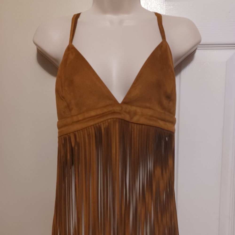 Fringe halter top
